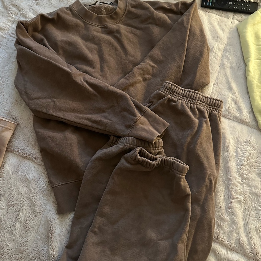 Brown sweat suit